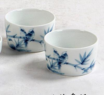 直銷高白景德精品青花色釉杯 桶杯 茶杯 若名杯